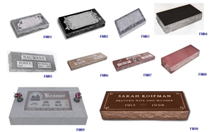 Multicolor Granite Slant Monument Markers