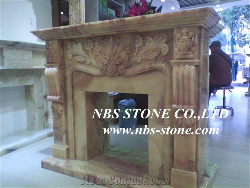 Multicolor Stone Fireplace,Statuary Marble Fireplace Design