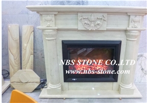 Pure Marble Carving Fireplace Mantels, Marble Mantelshelf, Classy White Marble Hand Carving Sculptured Fireplace Mantel, Pure White Marble Fireplace Mantels