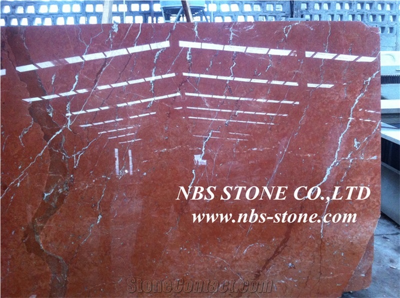 Red Polished Water-Jet Marble Inlay Floor Pattern for Lobby