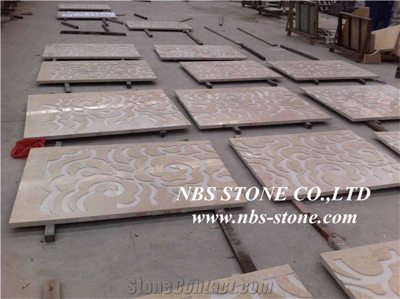 Stone Carving Relief, Beige Marble Granite Reliefs