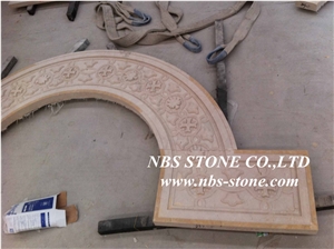 Stone Carving Relief, Beige Marble Granite Reliefs