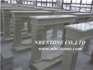 Western Style Fireplace,China Beige Marble Fireplace,Statuary Marble Fireplace Design