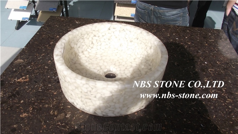White Artificial Stone Sinks & Basins for Wash