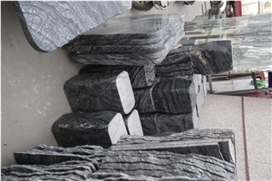 Wood Vein Black Marble Table