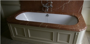 Rosso Rupas Marble Bathtub Decks, Red Marble Bathtub Iran