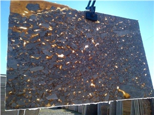Exotic Grey Marble/Backlightable Semiprecious and Exotic Stone