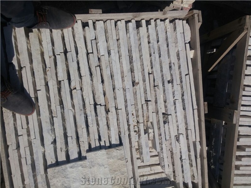 Split Face Travertine China Rusty Cultured Stone, Wall Cladding, Stacked Stone Veneer, Corner Stone Clearance