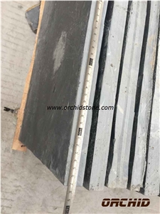 Honed Black Slate Slab, China Black Slate