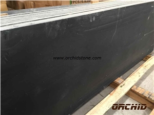 Honed Black Slate Slab & Tiles, China Black Slate