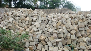 Cobbles, Autumn Brown Sandstone Cube Stone & Pavers