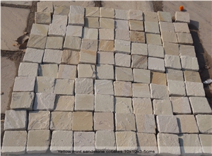 Cobbles, Autumn Brown Sandstone Cube Stone & Pavers