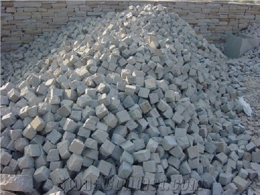 Cobbles, Autumn Brown Sandstone Cube Stone & Pavers