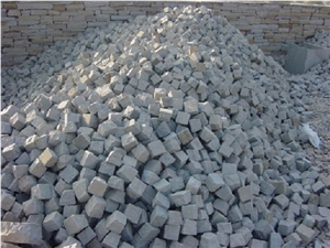 Cobbles, Autumn Brown Sandstone Cube Stone & Pavers