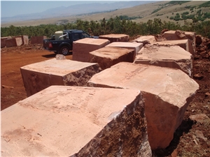 Turkey Red Travertine Block