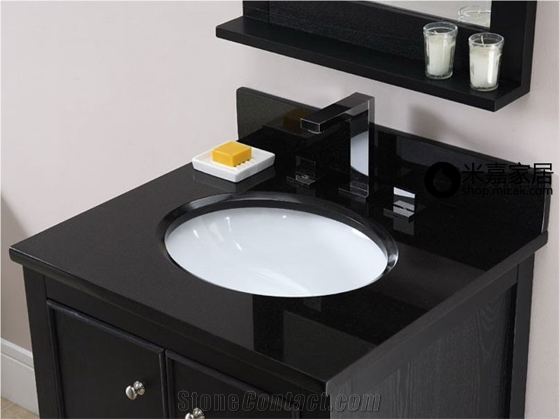 Absolute Black Granite Bathroom Vanity Tops, Absolute Black Granite Bathroom Countertops