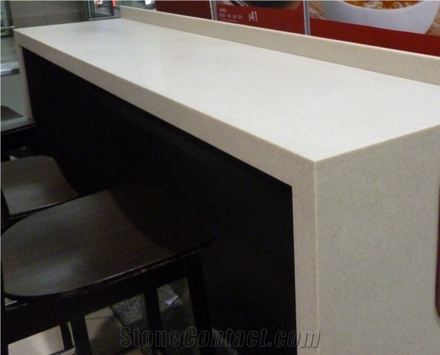 Beige Artificial Stone Kitchen Bar Top, Artificial Stone Countertop
