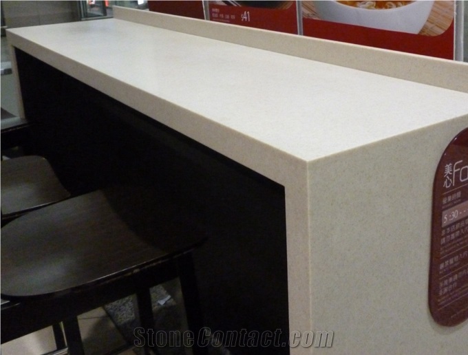 Beige Manmade Stone Countertop, Beige Manmade Stone Kitchen Top