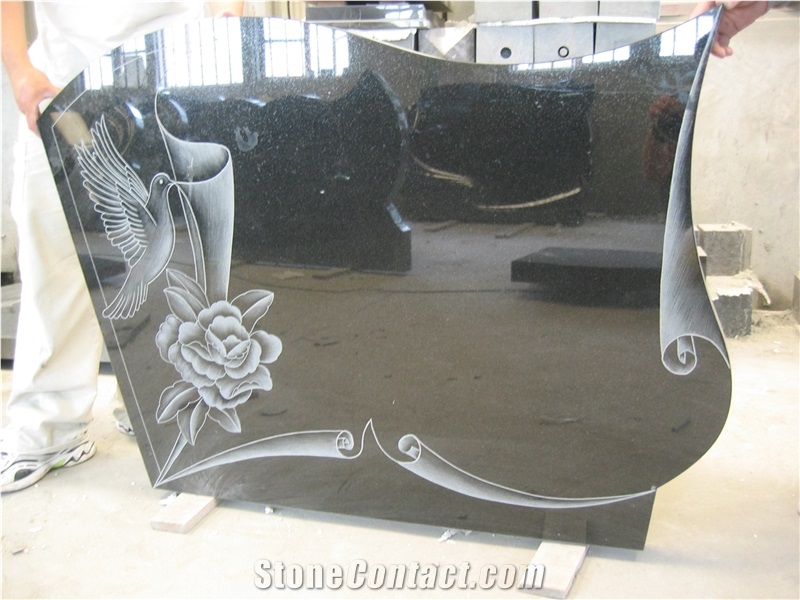 Black Caving Tombstone,Tombstone Design,Western Style Monuments,Angel Monuments