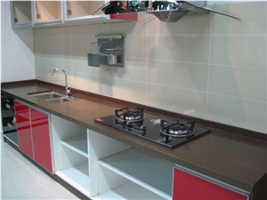 Brown Quartz Countertop, Brown Quartz Kitchen Top, Quartz Stone Vanity Top