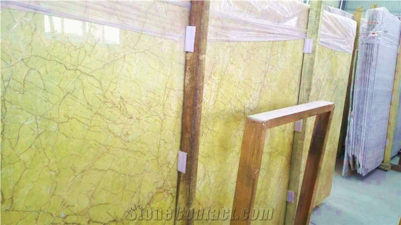 China Gold Color Marble Slabs & Tiles, China Yellow Marble