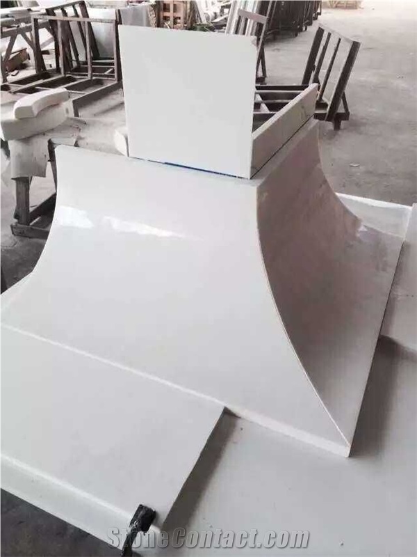 China White Artificial Polished Stone,Hand Works Sign, Polished White Artificial Vanity Top