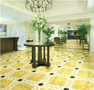 China Yellow Marble Slabs & Tiles, Yellow Marble Walling/Flooring