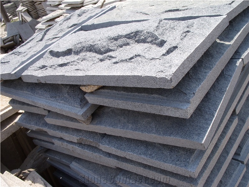 G684 Black Basalt Mushroom Stone,Mushroom Wall Cladding Panel,Dark Basalt Split Wall Panel