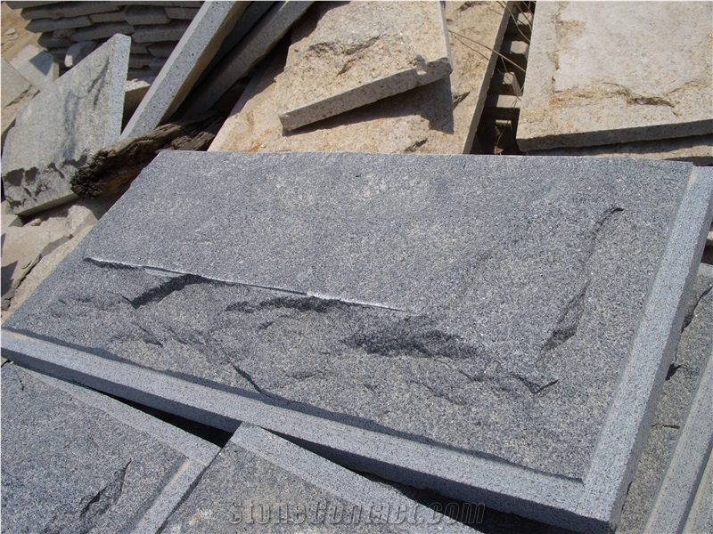 G684 Black Basalt Mushroom Stone,Mushroom Wall Cladding Panel,Dark Basalt Split Wall Panel