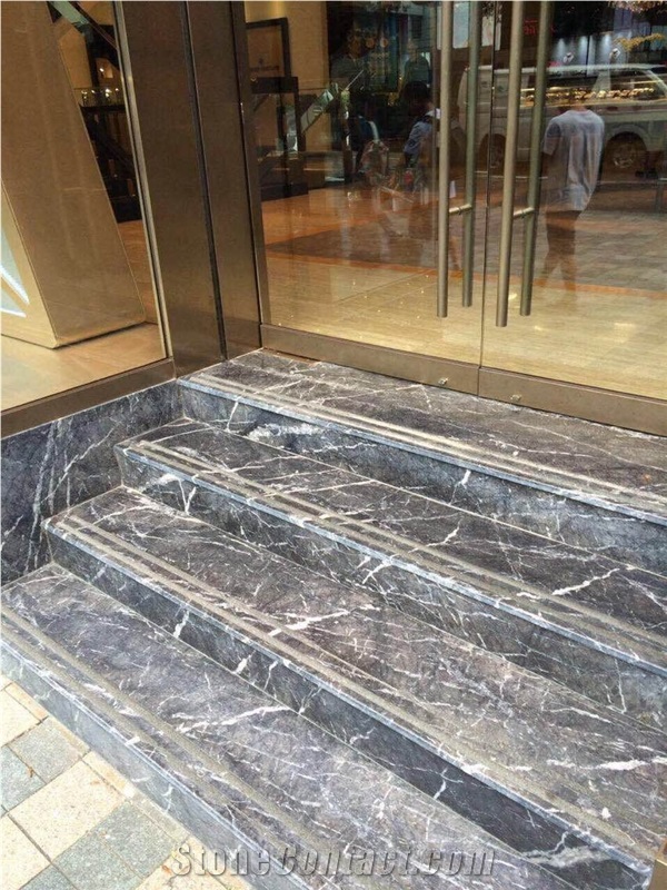 Grigio Carnico Marble Decorated Effect,Gray and White Vein Marble Kitchen Decorated