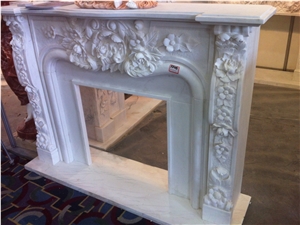 White Onyx Fireplace,Hand Works Fireplace Mantel,Handicraft Carving