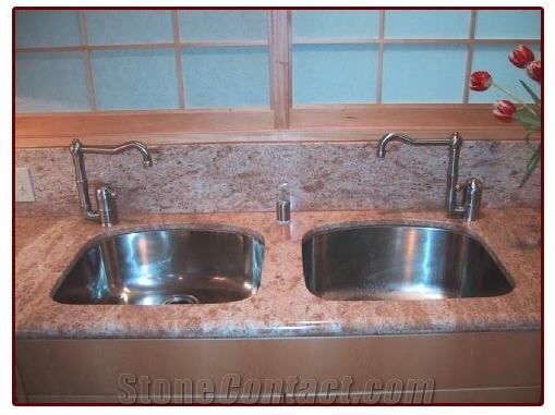 Sivakasi Pink Granite Kitchen Countertop