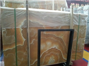 Backlit Orange Onyx Slabs & Tiles for Niche Wall