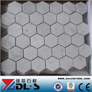 Big Hexagon Bianco White Carrara Marble Mosaic Big Hexagon Bianco White Carrara Marble Mosaic