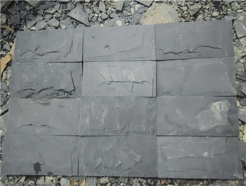 Black Slate Mushroom Stone,Natural Decorative Stone
