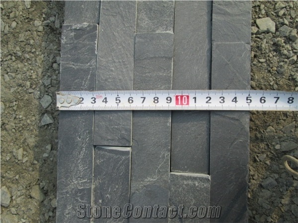 Cheap China Black Slate Cultured Stone For Wall Cladding Decor, Ledge/Loose Stone Feature Wall, Natural Building Stone Wall Decoration, Thin Stone Veneer