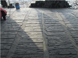 Cheap China Black Slate Cultured Stone For Wall Cladding Decor, Ledge/Loose Stone Feature Wall, Natural Building Stone Wall Decoration, Thin Stone Veneer