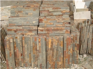Cheap China Popular Rusty Brown Slate Cultured Stone for Wall Cladding Decor, Loose/Corner/Ledge Stone/Fieldstone for Garden, House Exterior Decoration, Quarry Owner