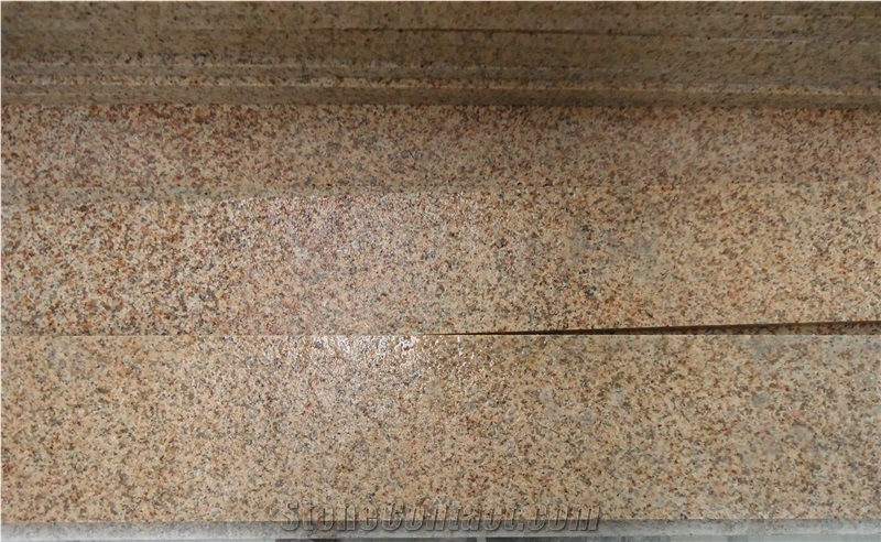 G682 Sunset Gold/Rusty Yellow, Cheap China Granite in Flamed Stair Steps,Treads and Risers, Staircase, Natural Building Stone Outdoor Decoration, Manufacturer Competitive Prices with High Quality