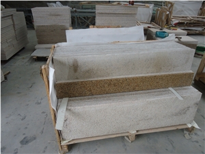 G682 Sunset Gold/Rusty Yellow, Cheap China Granite in Flamed Stair Steps,Treads and Risers, Staircase, Natural Building Stone Outdoor Decoration, Manufacturer Competitive Prices with High Quality