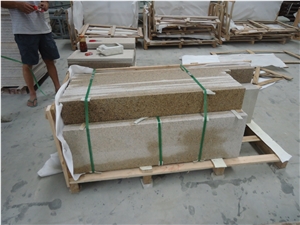 G682 Sunset Gold/Rusty Yellow, Cheap China Granite in Flamed Stair Steps,Treads and Risers, Staircase, Natural Building Stone Outdoor Decoration, Manufacturer Competitive Prices with High Quality