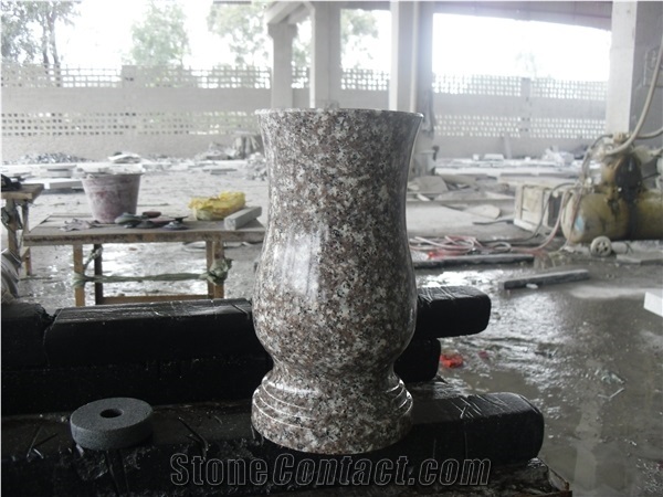 Indian Bahama/Vizag Blue Orion Granite Cemetery Funeral Tombstones Vases /Monuments Accessories, Natural Building Stone Grave Use, European Style Vases