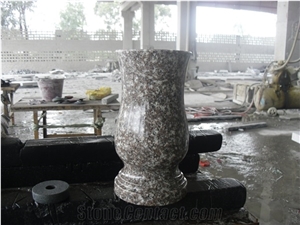 Indian Bahama/Vizag Blue Orion Granite Cemetery Funeral Tombstones Vases /Monuments Accessories, Natural Building Stone Grave Use, European Style Vases