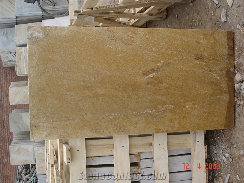 Natural Split Yellow Rusty Slate Tiles & Slabs for Roof, Wall Cladding