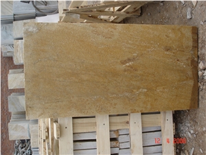 Natural Split Yellow Rusty Slate Tiles & Slabs for Roof, Wall Cladding