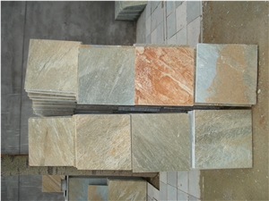 Natural Split Yellow Rusty Slate Tiles & Slabs for Roof, Wall Cladding