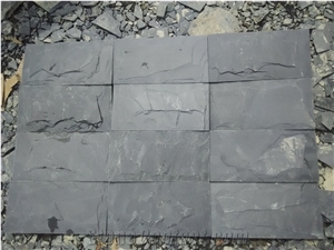 Split Face Stone Black Slate Tiles for Wall Cladding, China Black Cheap Slate Wall & Floor Covering Tiles, Natural Building Stone Wall Decoration, Quarry Owner Split Face Stone Black Slate Tiles for Wall Cladding, China Black Cheap Slate Wall & Floor Covering Tiles, Natural Building Stone Wall Decoration, Quarry Owner