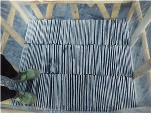 Split Face Stone Black Slate Tiles for Wall Cladding, China Black Cheap Slate Wall & Floor Covering Tiles, Natural Building Stone Wall Decoration, Quarry Owner