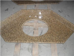 Vietnam Yellow/ Rust Granite,Yellow Granite Countertop with Drilling Hole for Bathroom