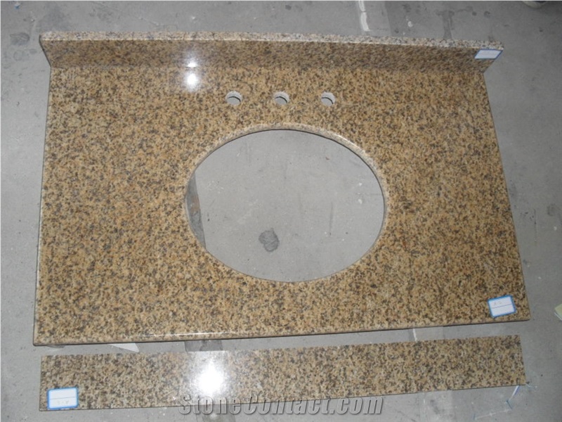 Vietnam Yellow/Rust Granite,Yellow Granite Vanities with Drilling Hole for Bathroom